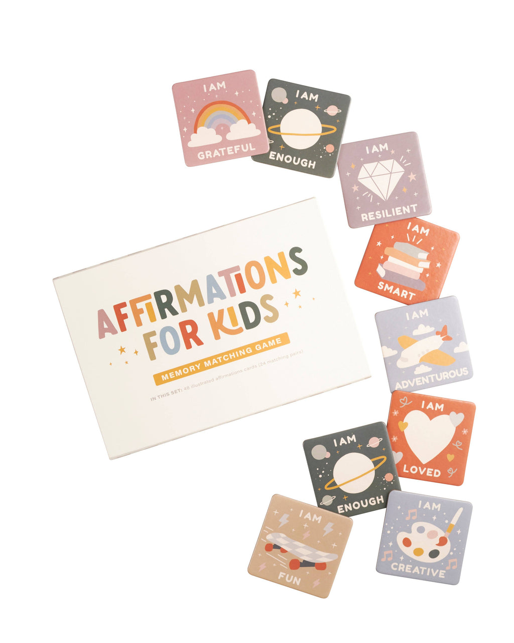 Jeu de mémoire d'affirmations pour enfants