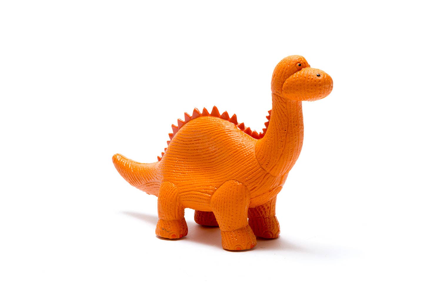 Rubber Orange Diplodocus Dinosaur Toy, Bath Toy and Teether