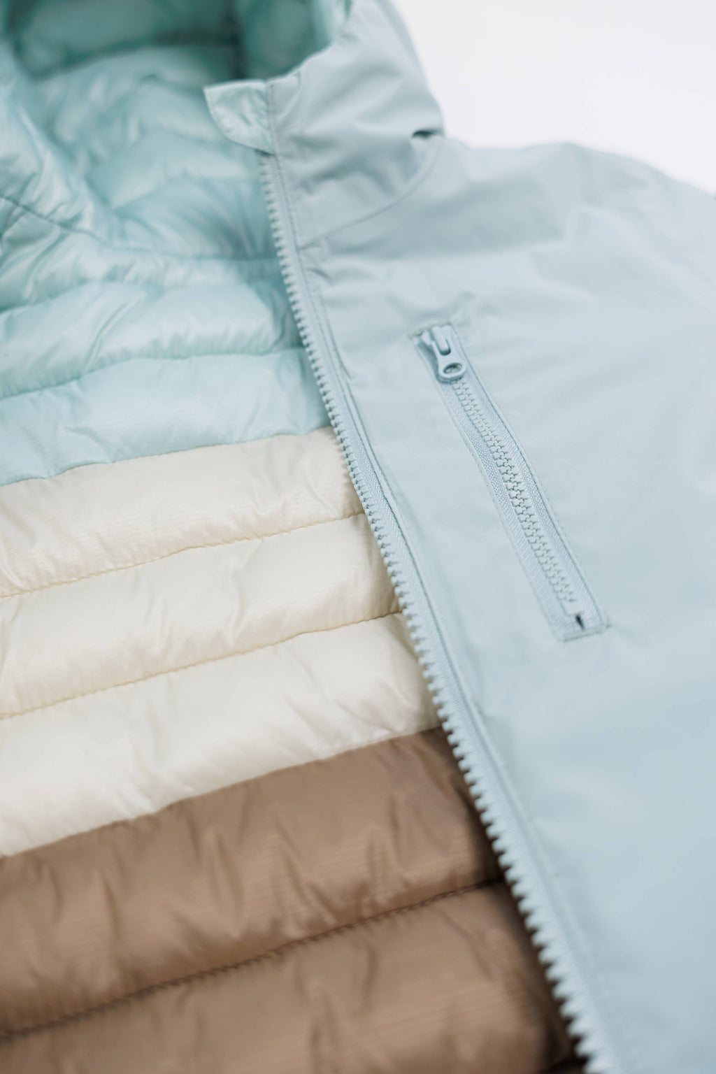 Kids Puffer Jacket - Porteau Reversible Waterproof - Fall/Winter - Blue Haze: