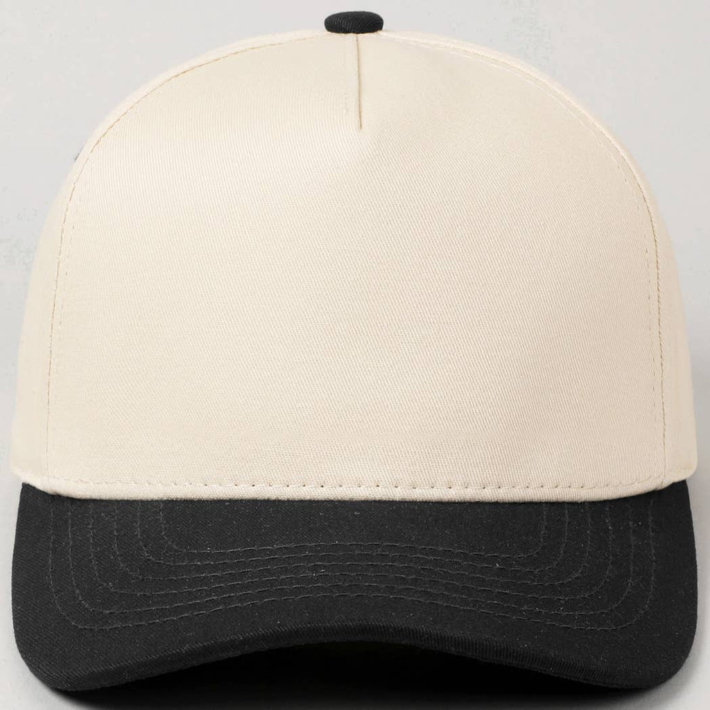 Kids Plain Two Tone Canvas Cotton Baseball Cap : HOT PINK / ONE SIZE