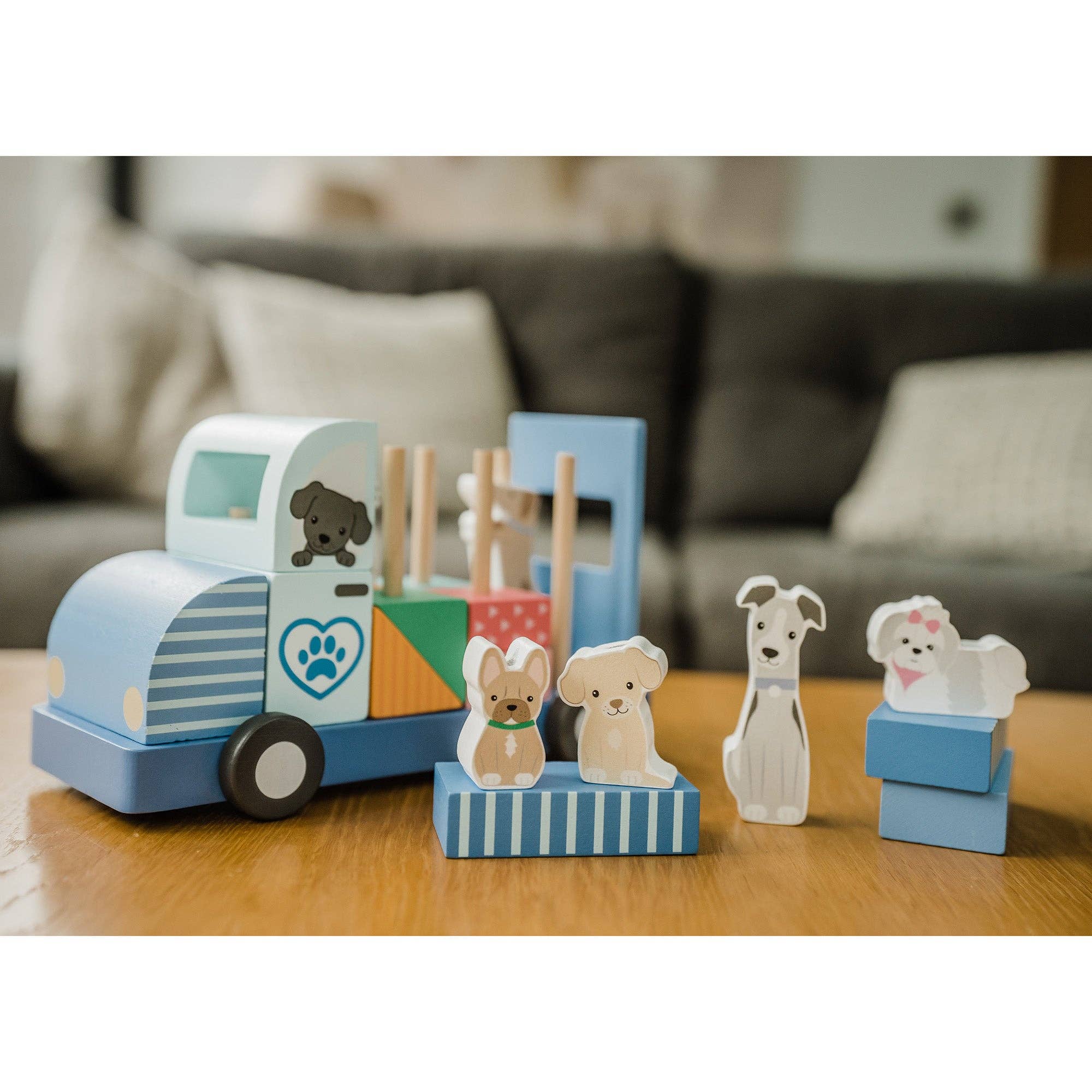 Wood Dog Groomers Van Block Puzzle