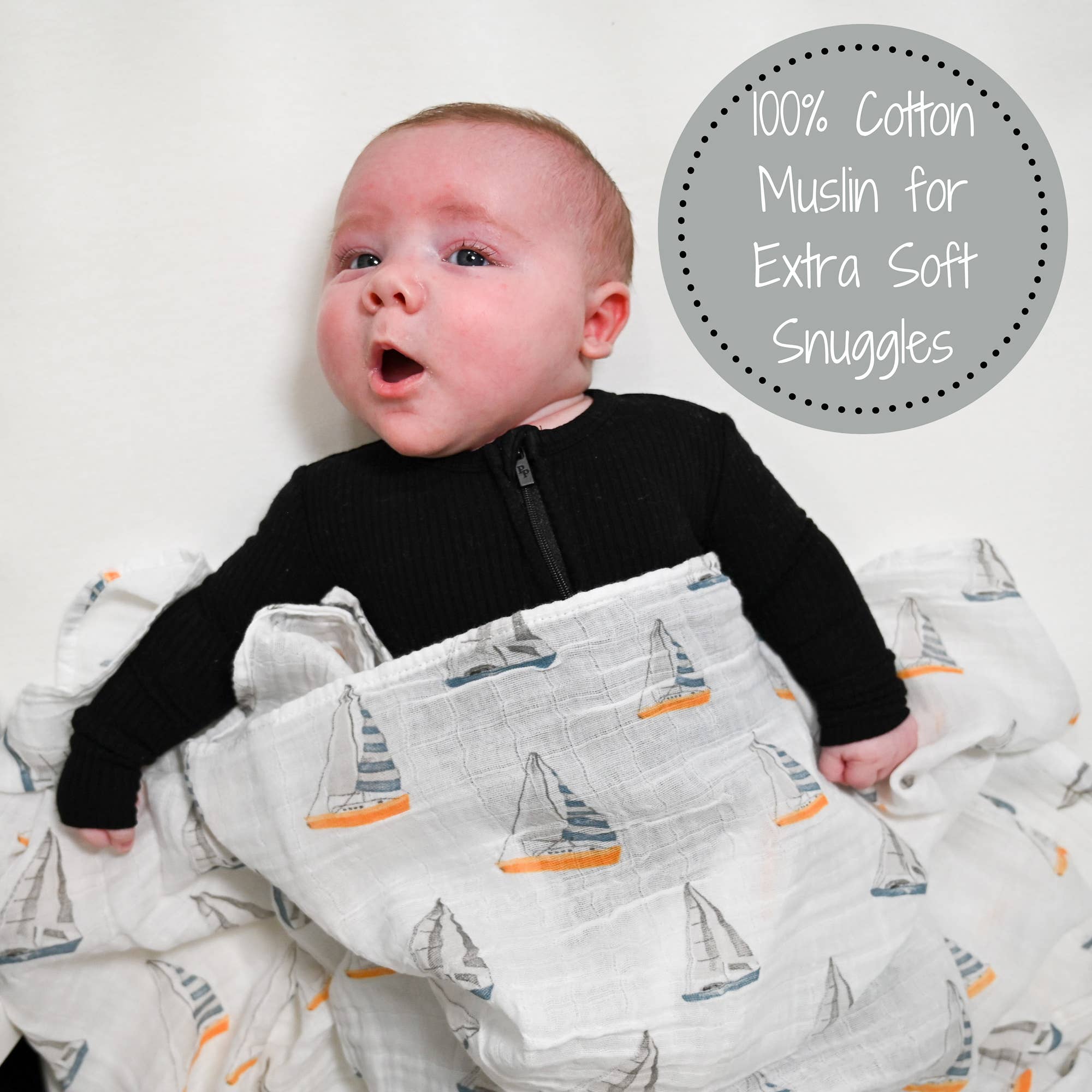 Sailing Away Baby Muslin Swaddle Blanket