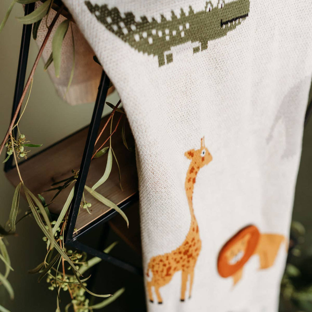 Savannah-Organic 3D Jacquard Sweater Knit Baby Blanket: One Size