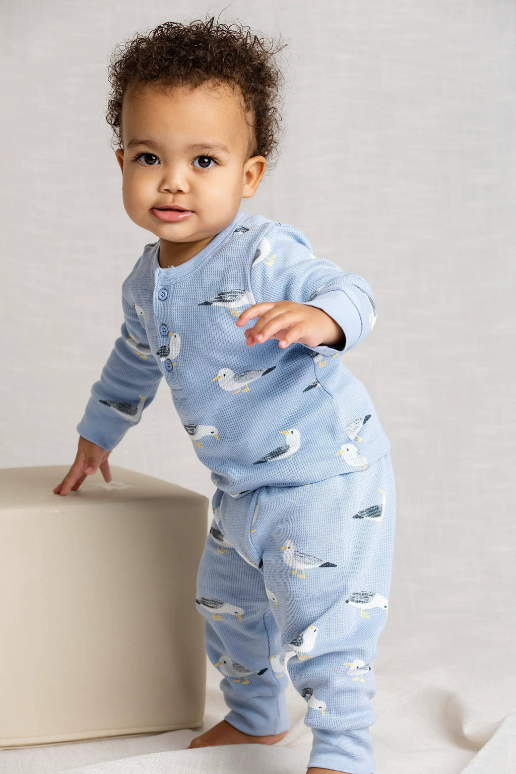 Baby Waffle Two-Piece Set Soaring Seagulls