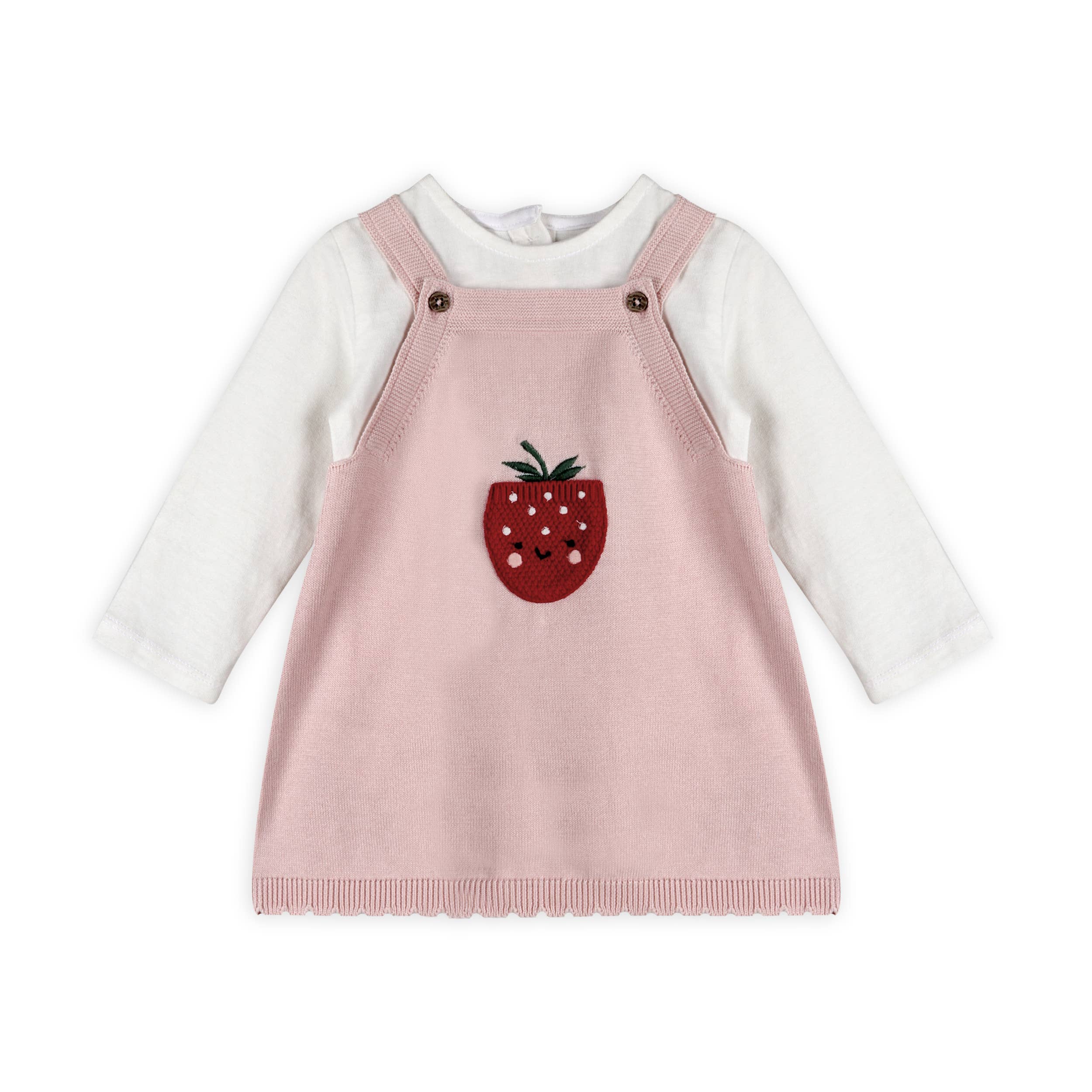 Strawberry Pocket Baby Knit Tunic Dress Set Organic