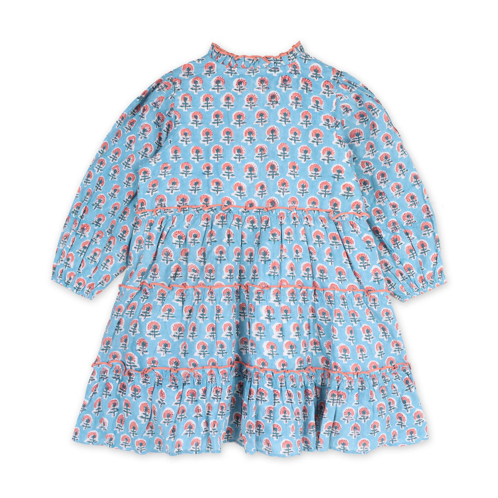 Jasmine Layered Dress - Organic Cotton Blue