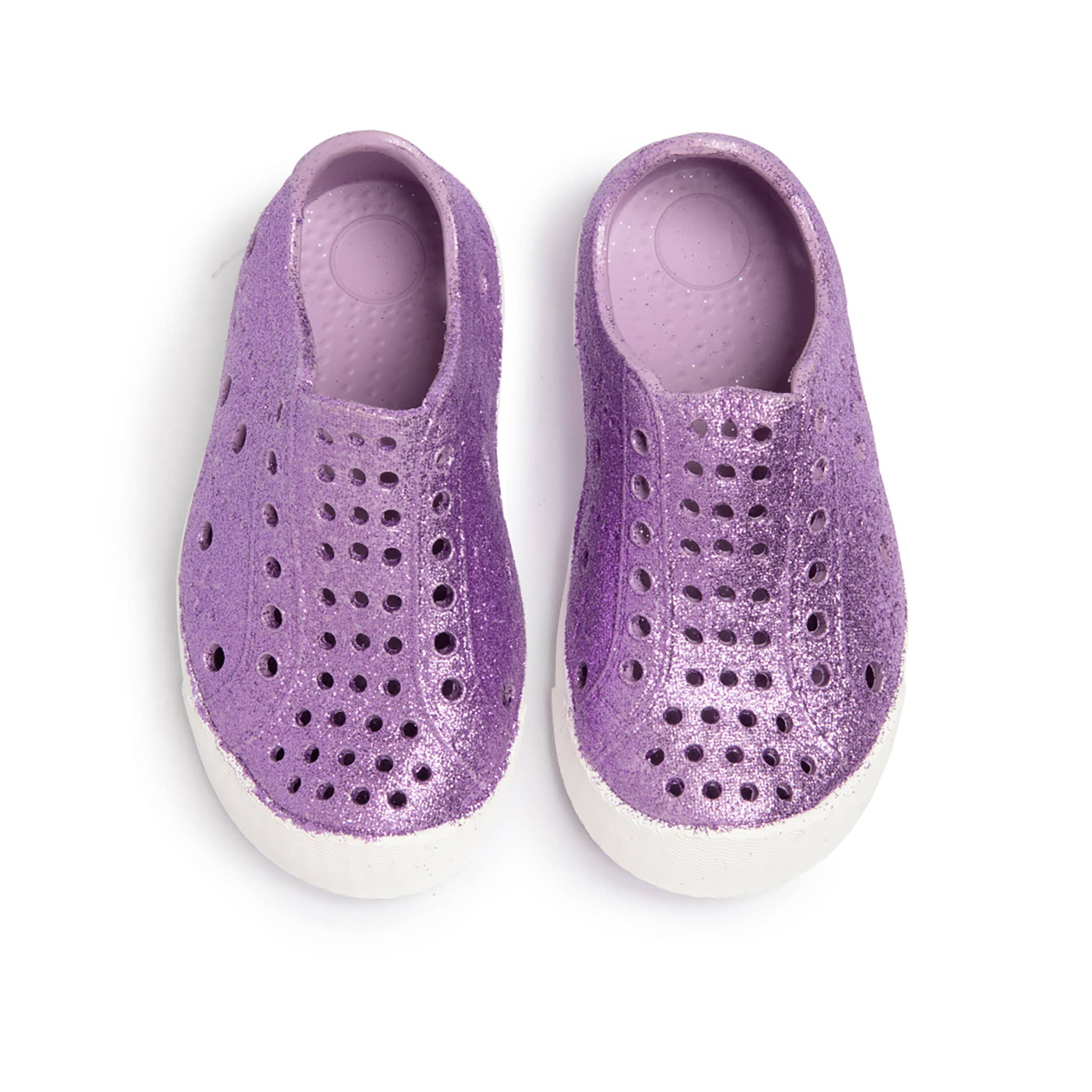 MERMAID - SHOOSHOOS TODDLER KIDS SHOES WATERPROOF SNEAKERS: PURPLE GLITTER