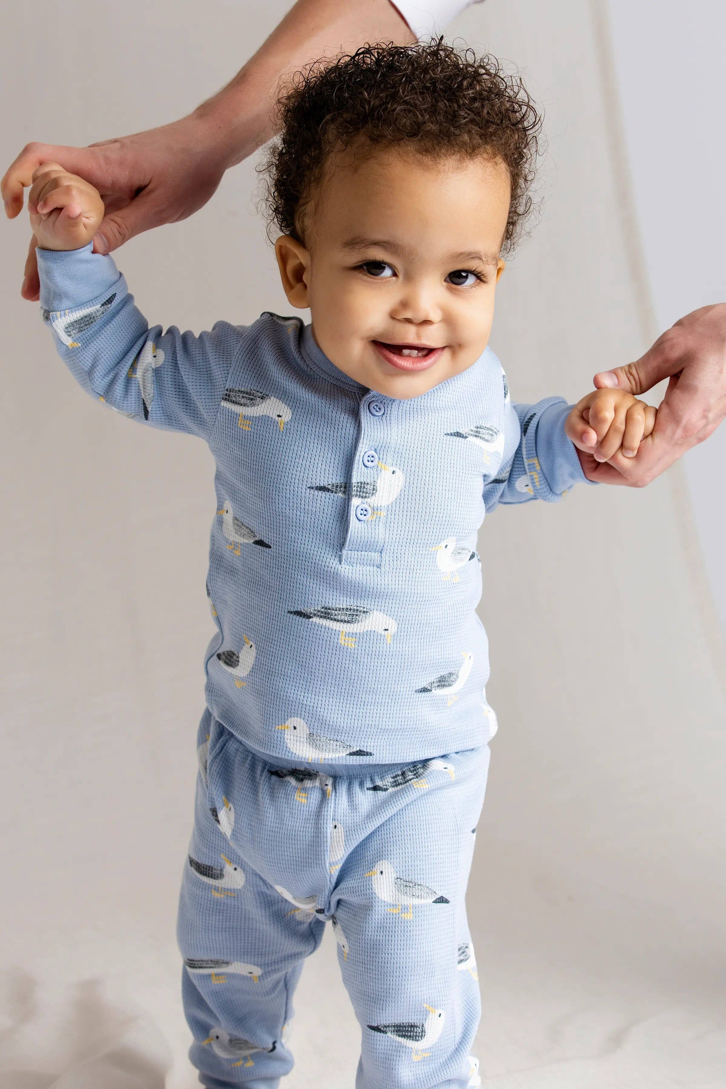 Baby Waffle Two-Piece Set Soaring Seagulls