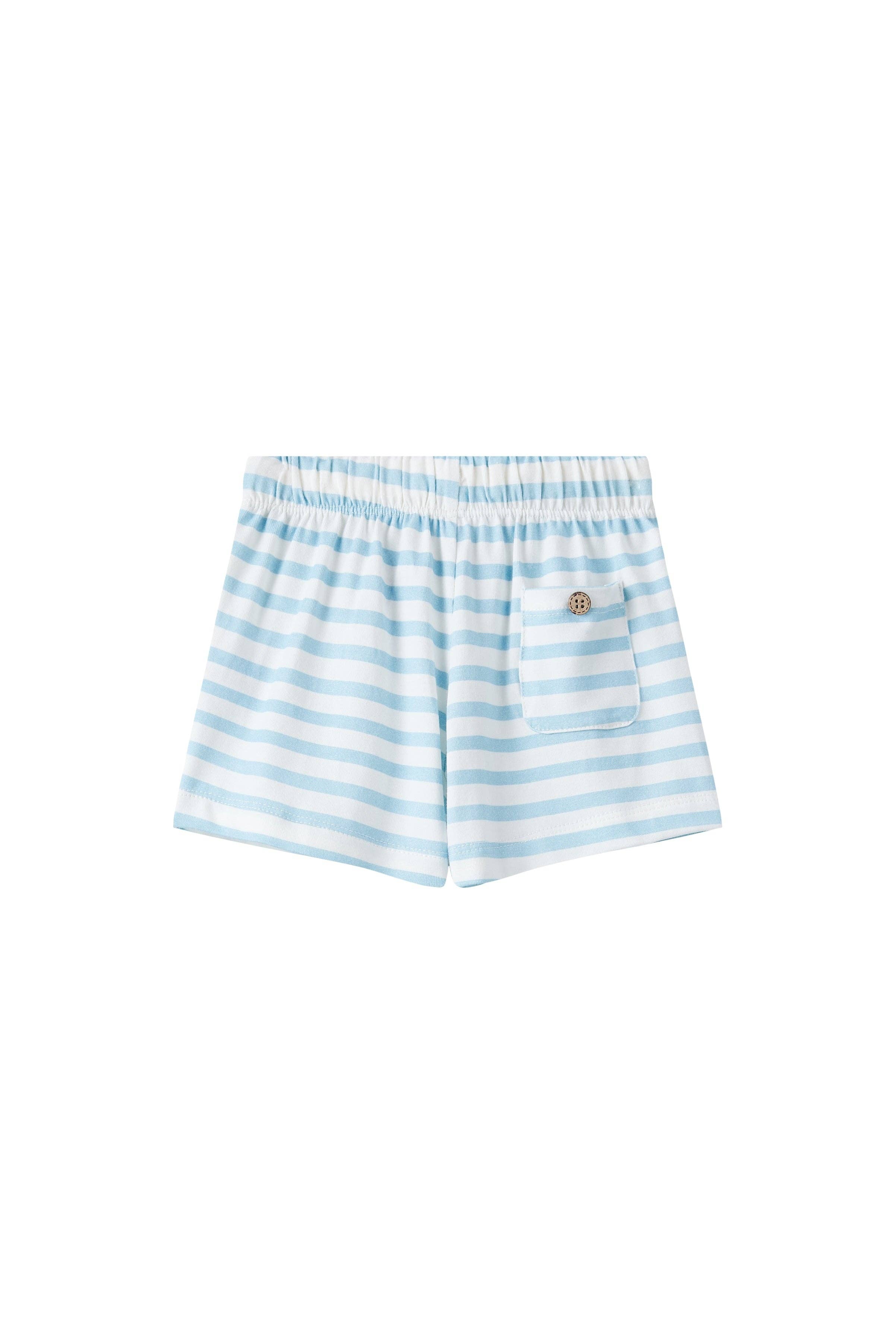 Organic Baby Toddler Essential Shorts-Light Blue
