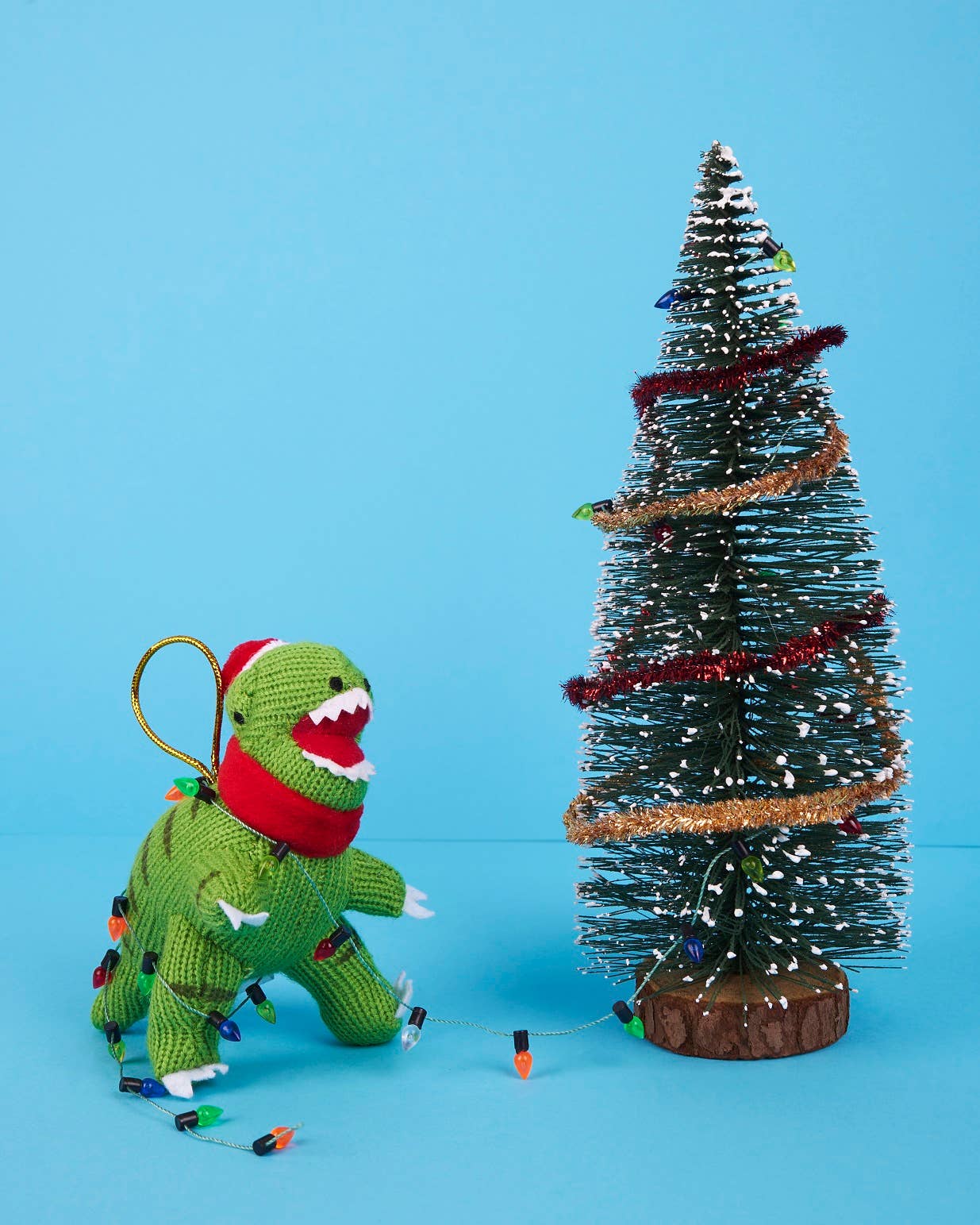 Knitted T Rex Dinosaur Christmas Decoration, Christmas Decor