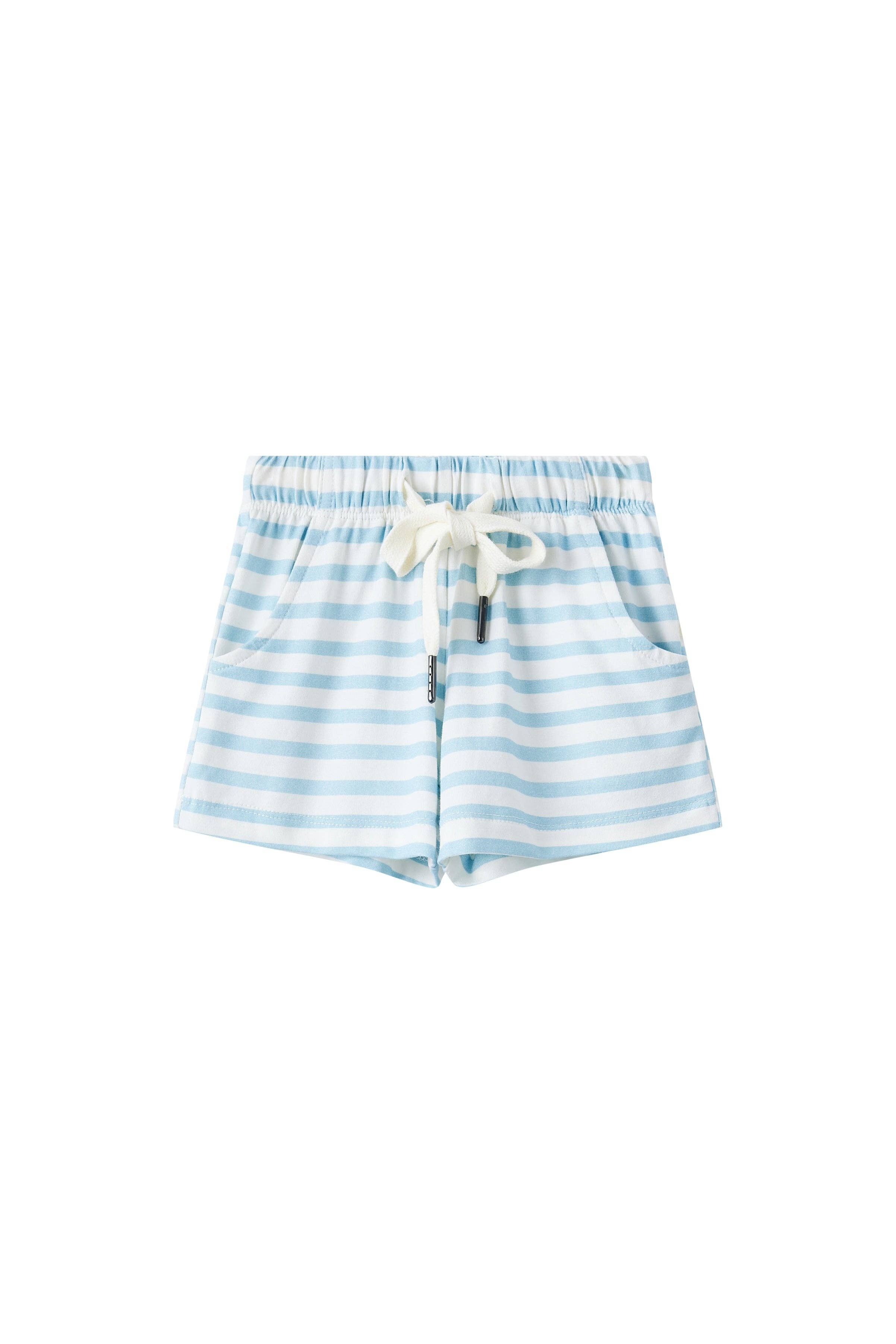 Organic Baby Toddler Essential Shorts-Light Blue