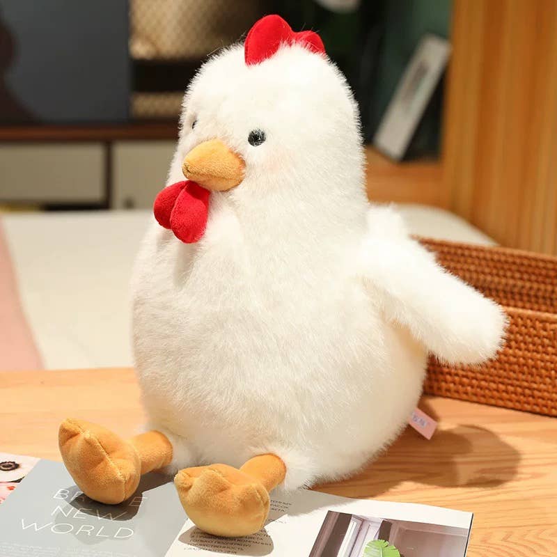 12" Rooster Plush: White