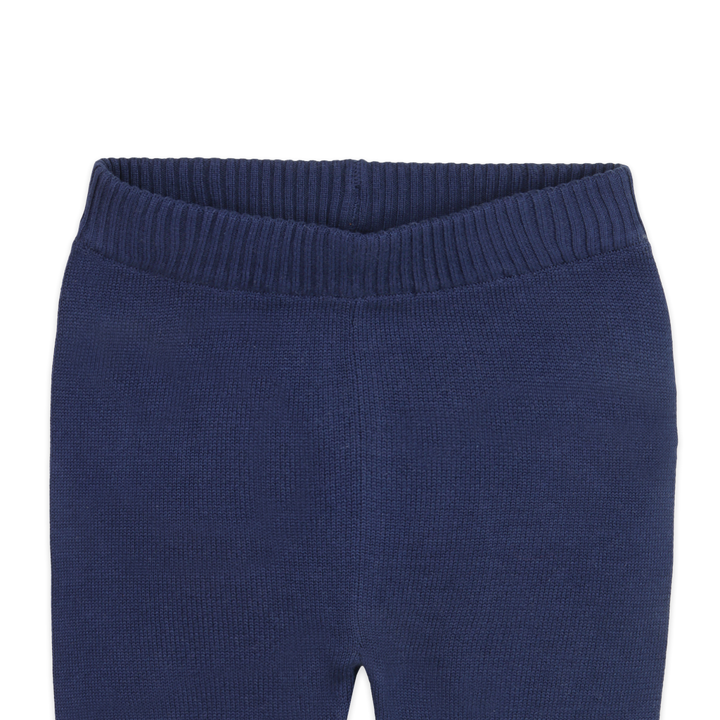 Pocket Sweater Organic Cotton Knit Baby Legging Pants Navy