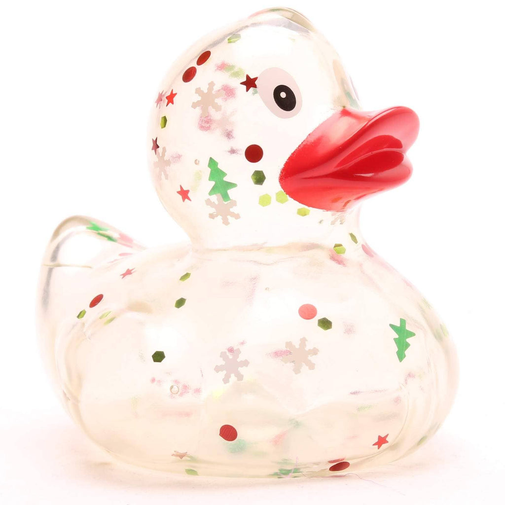 Bath duck Xmas glitter - red beak