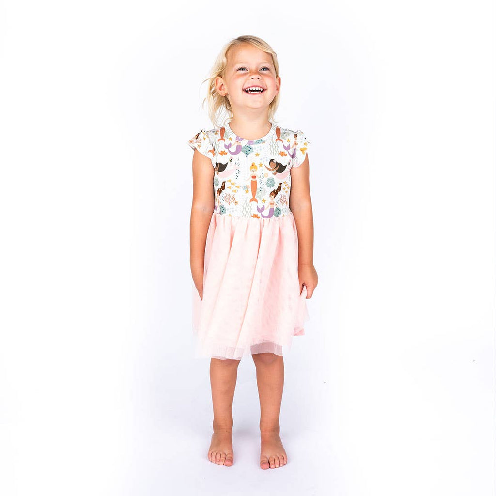 Making Waves Mermaids Girl Tulle Dress Bamboo Kids Clothing