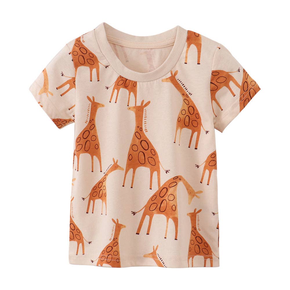 Cute Cartoon Cotton Kids T-Shirt Short Sleeve Casual Top: 2827 / 6T (130cm)