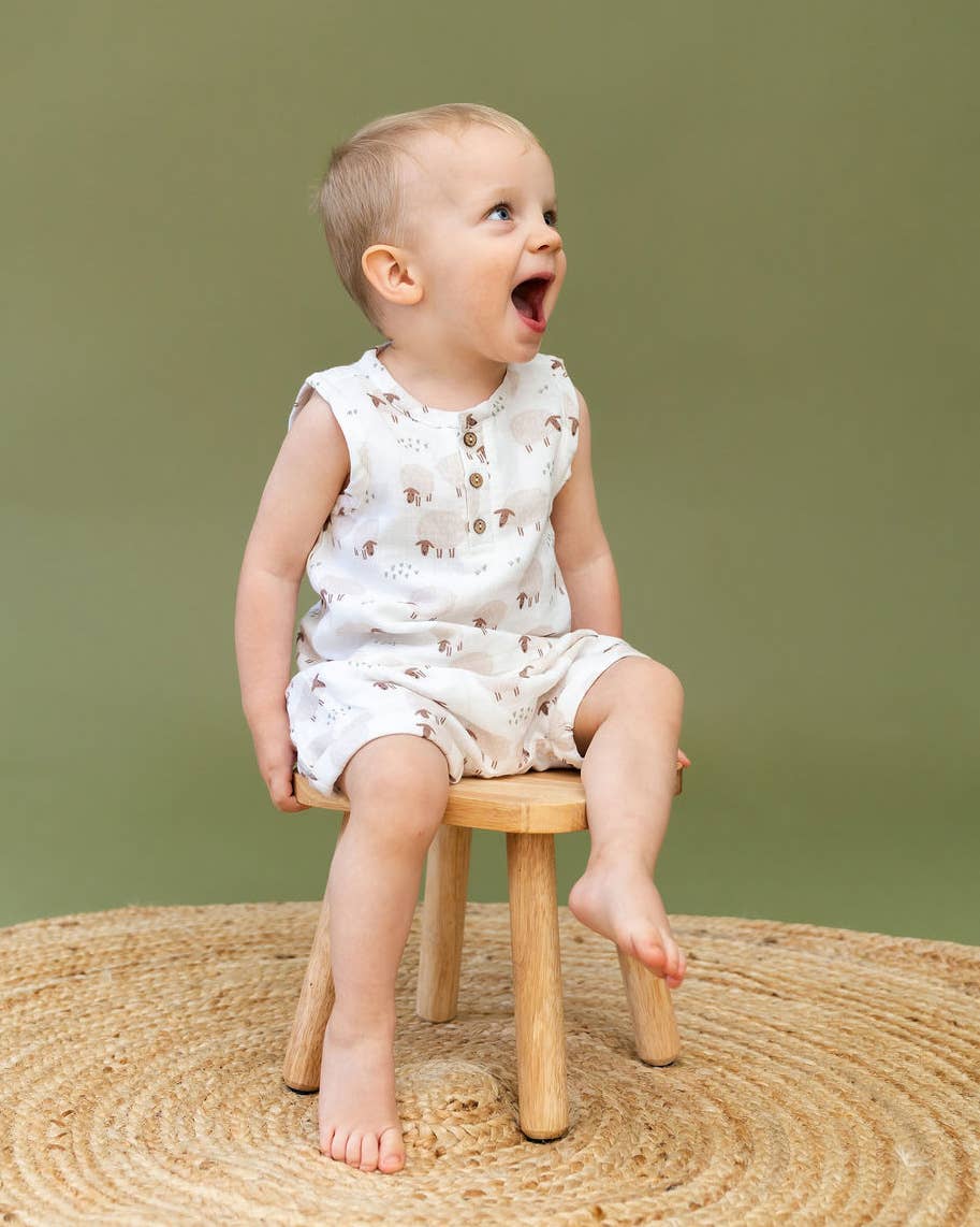 Sheep Baby Top & Bottom Organic Muslin
