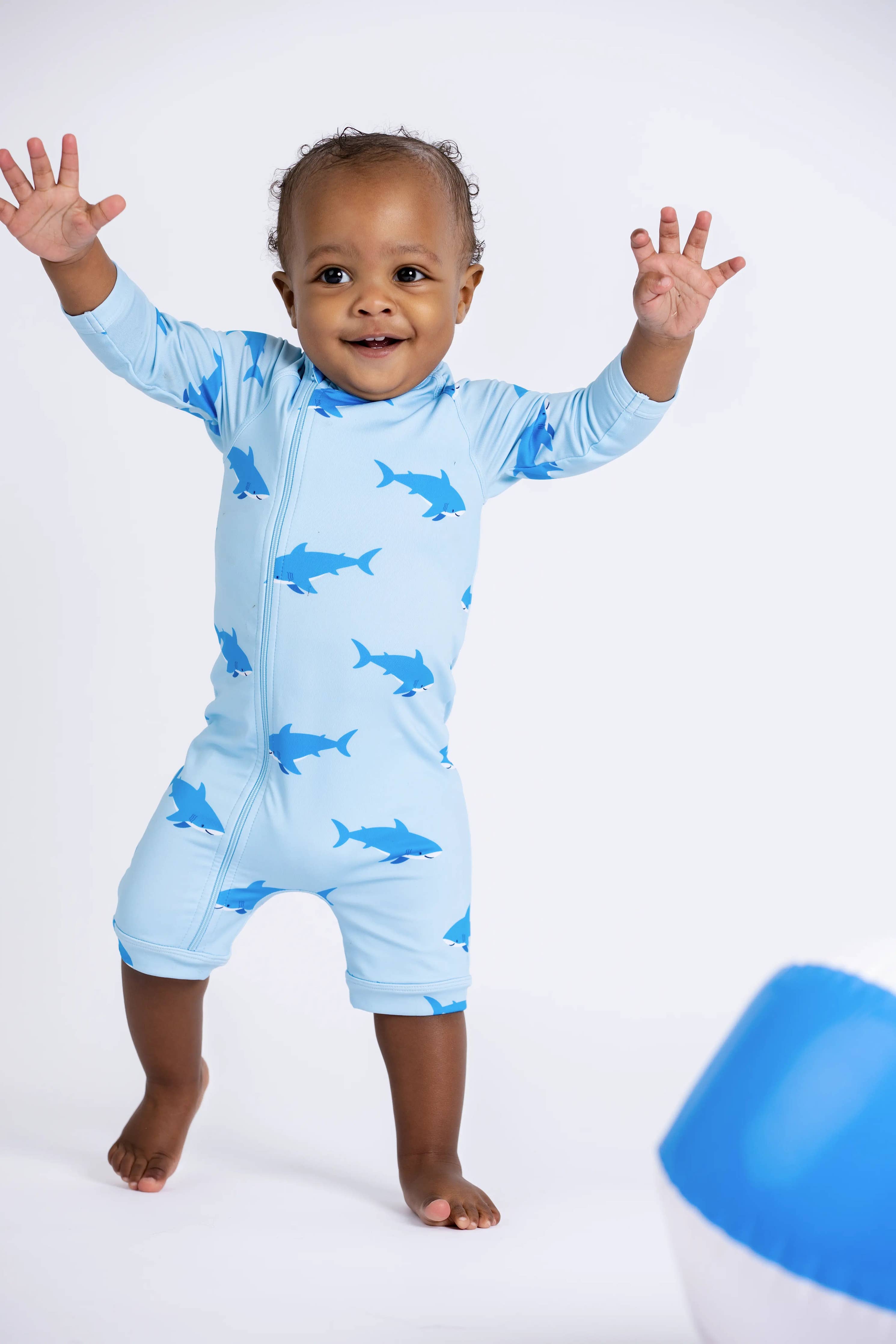 Long Rashguard One-Piece_Swimming Sharks
