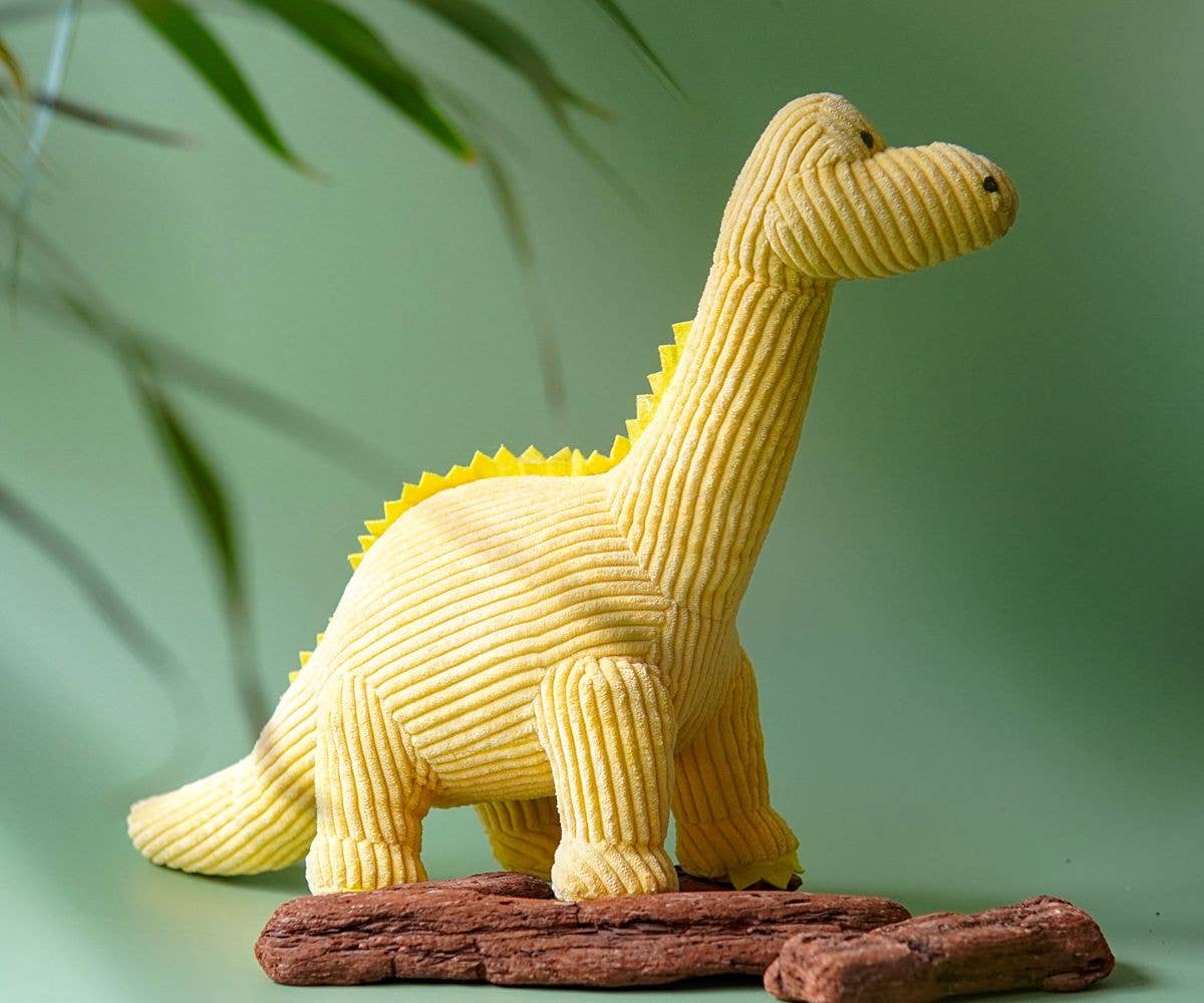 Dinosaur Soft Toy Teddy Yellow Diplodocus  Large - Tactile Corduroy