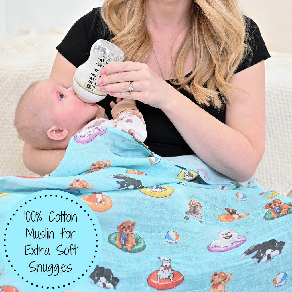 Couverture d'emmaillotage pour bébé Poolside Pups