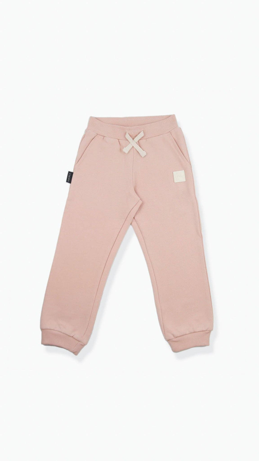 Kids Sweatpants -  Organic French Terry Cotton  – Pale Rose: 12M - 18M