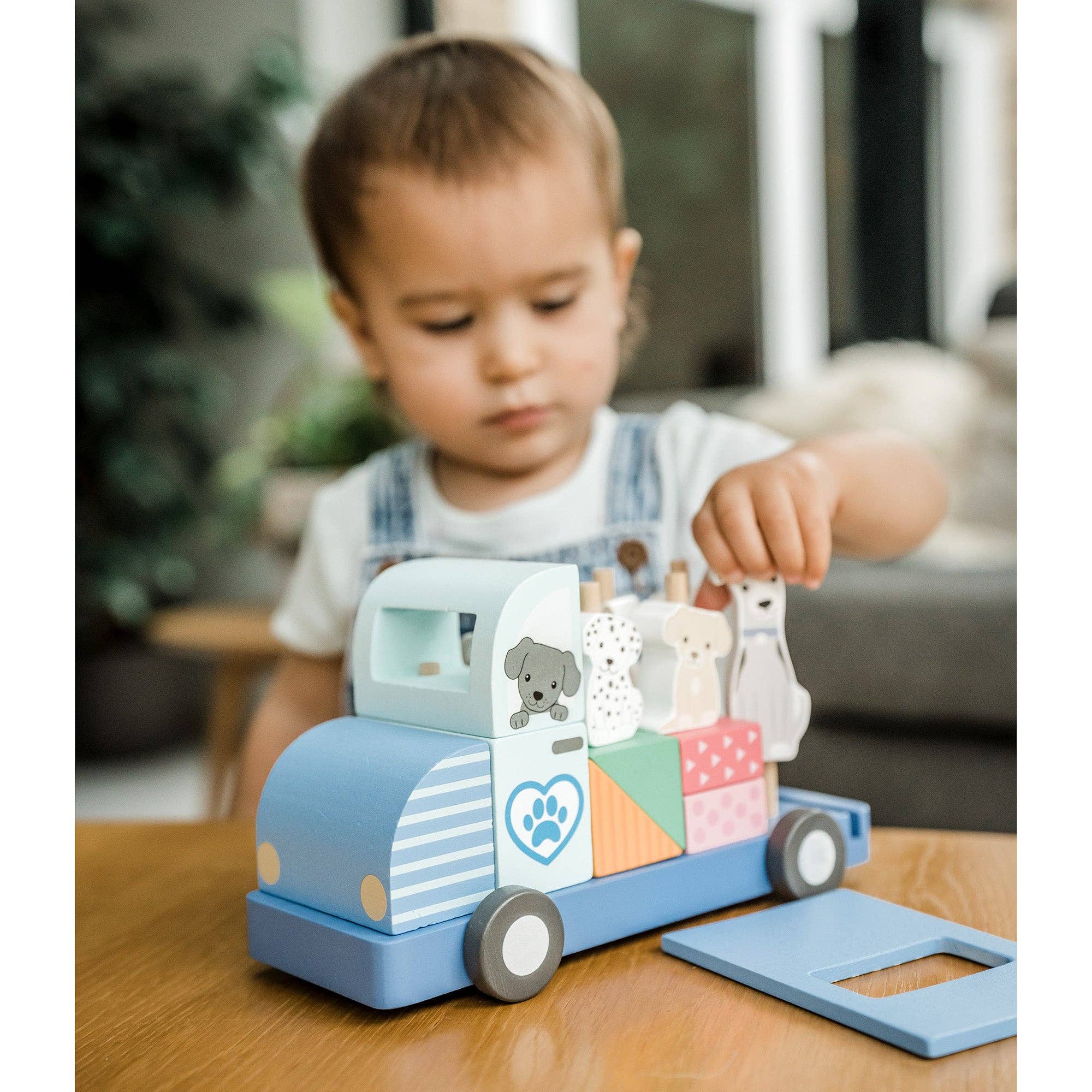 Wood Dog Groomers Van Block Puzzle