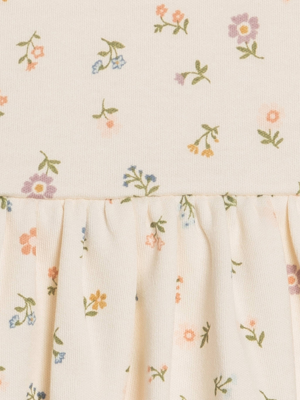 Rhoda Puff Sleeve Bodysuit Dress - Petaline Floral / Fog + Fern