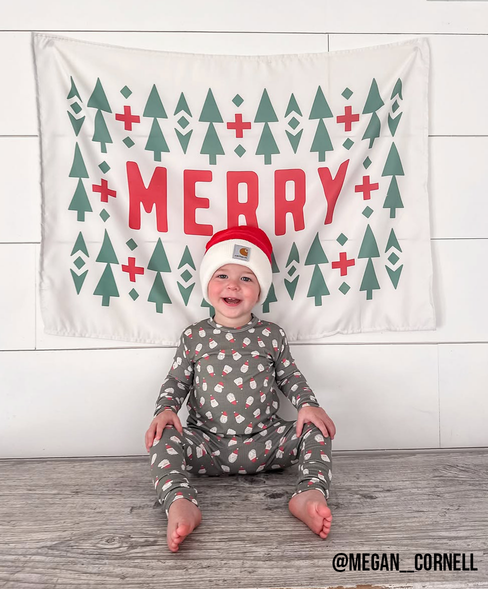 Merry Knit Sweater Banner - Kids Christmas Decor: Original 36x26"