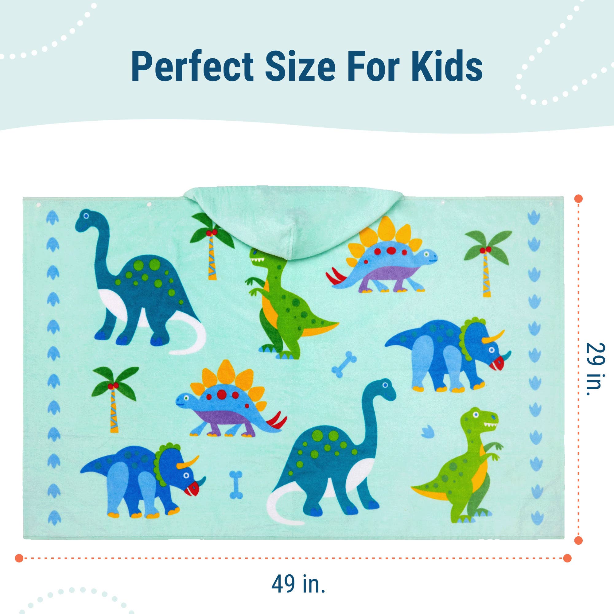 Dinosaur Land Hooded Beach Towel