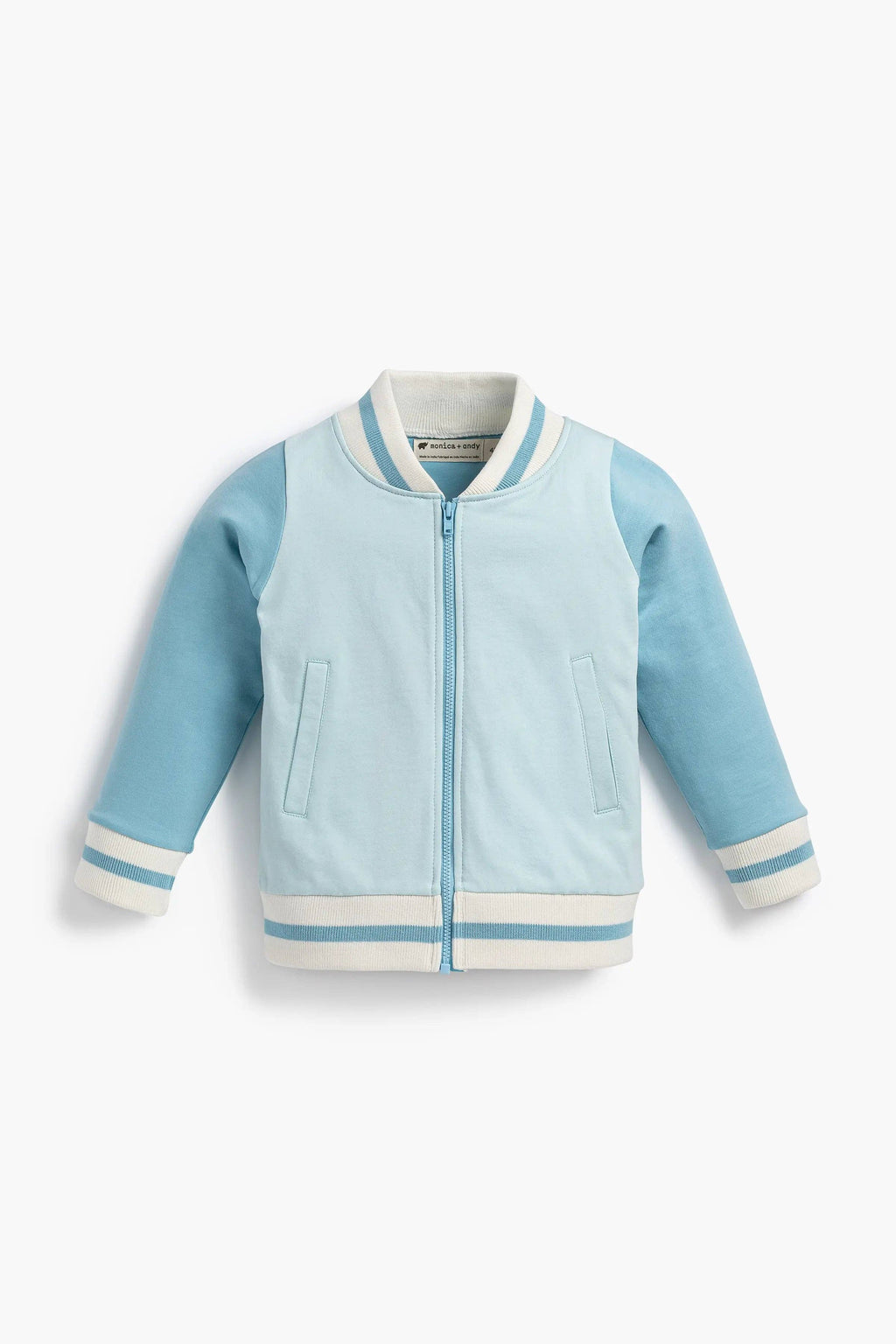 Zip Bomber Jacket Blue Classic Cars