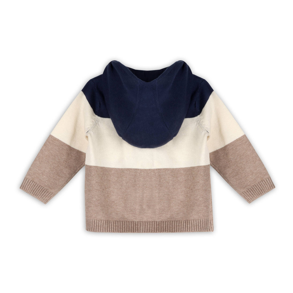 Lion Farm Truck Organic Cotton Knit Baby Hooded Jacket: Navy