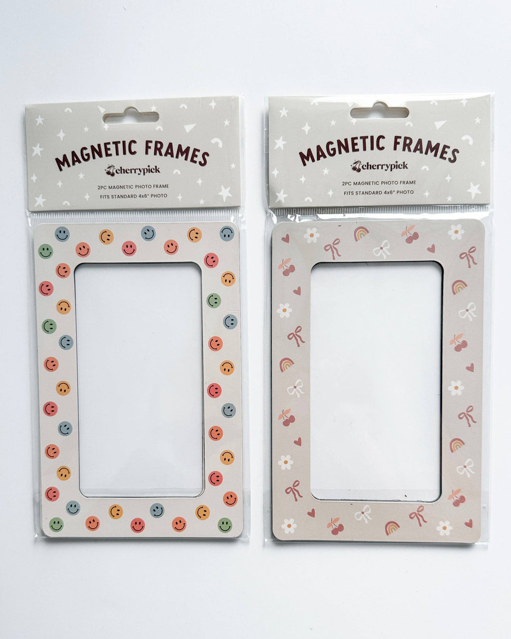 Magnetic Photo Frames (2-Pack): Monochrome Smileys