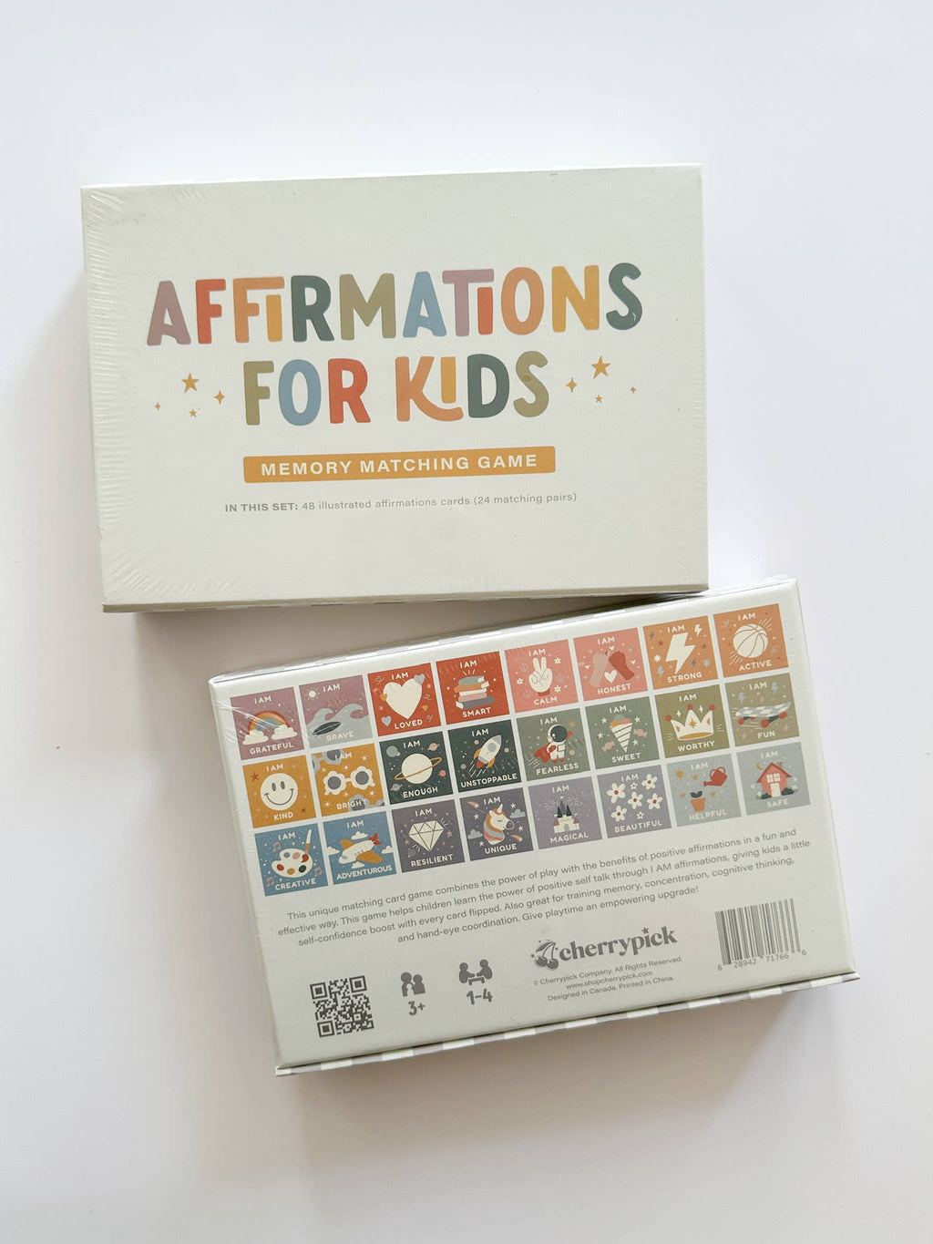 Jeu de mémoire d'affirmations pour enfants