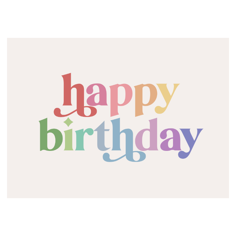 Happy Birthday Banner (Rainbow) | Party Wall Decor Kids: Small 17x13"