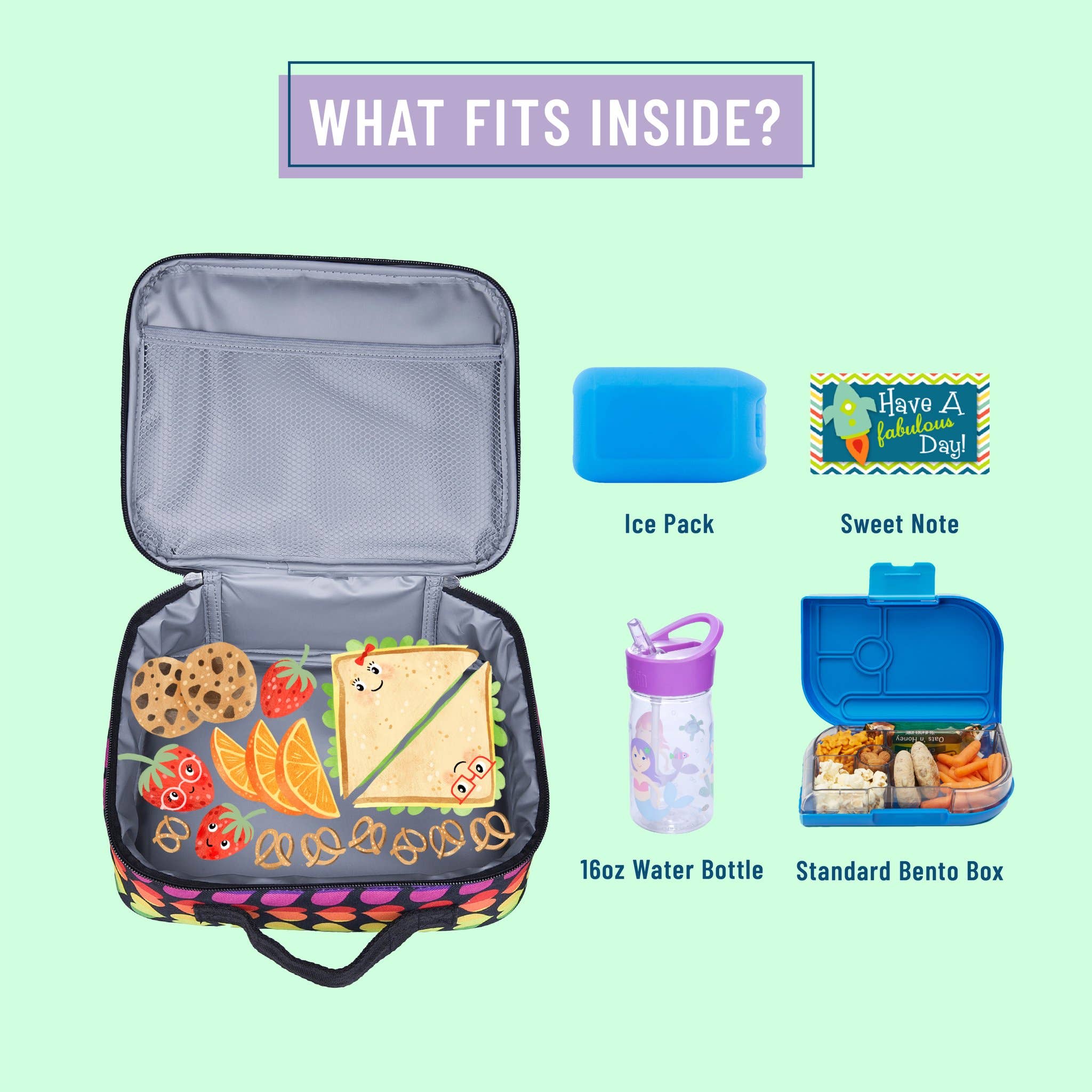 Rainbow Hearts Lunch Box