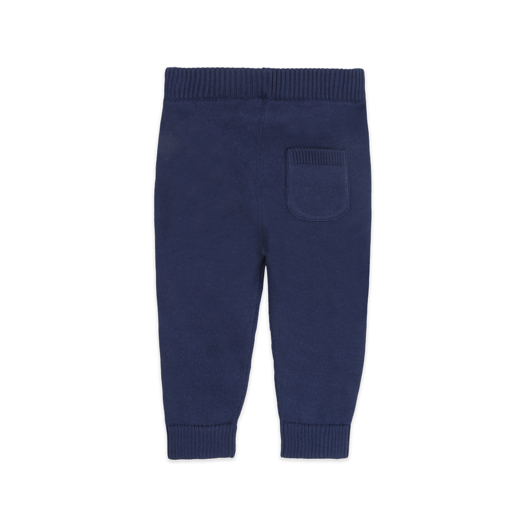 Pocket Sweater Organic Cotton Knit Baby Legging Pants Navy
