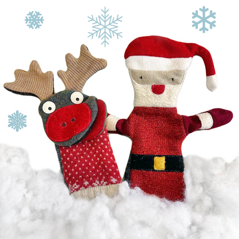 Rudolph The Reindeer | Reclaimed Wool : 12 inch height (30.5 cm).