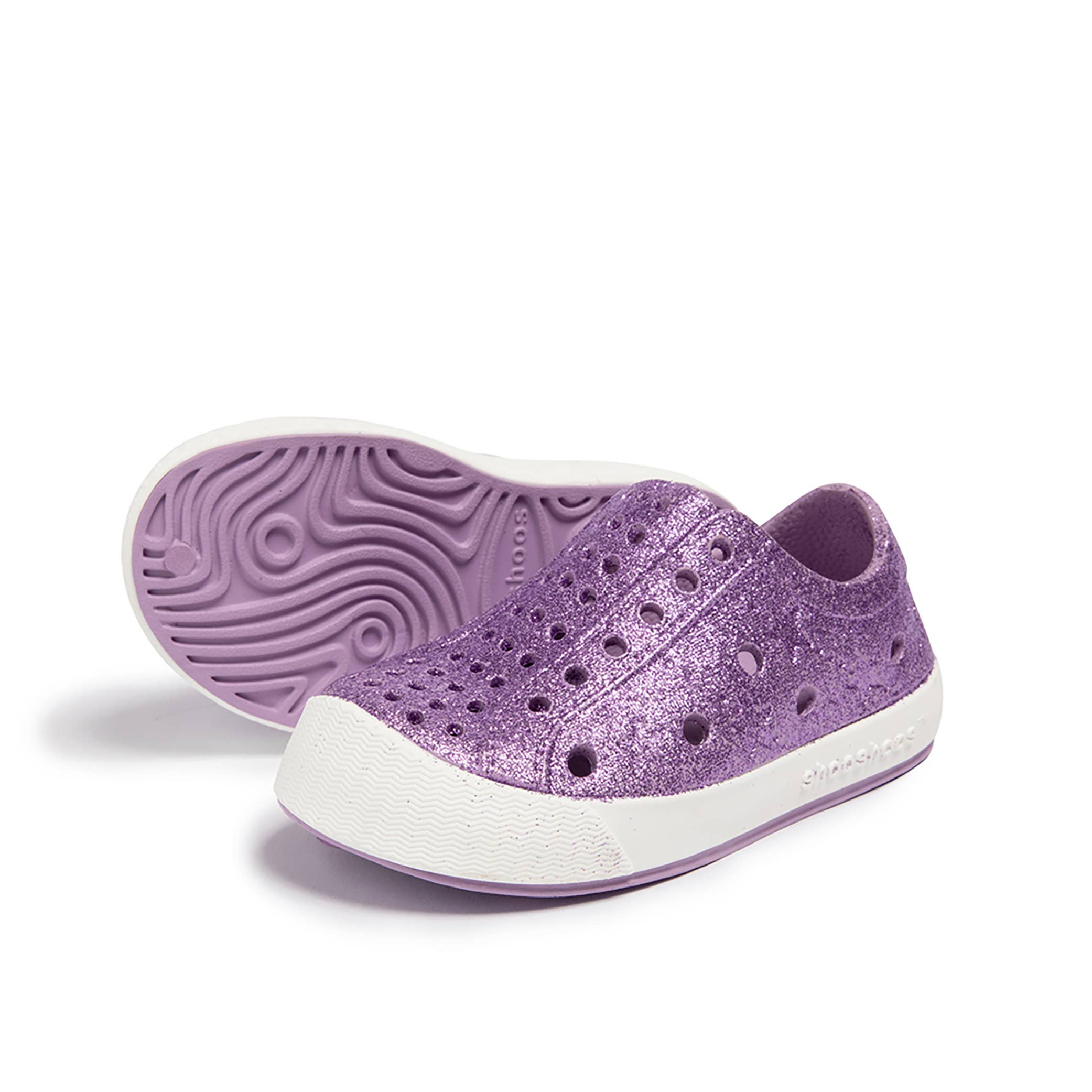 MERMAID - SHOOSHOOS TODDLER KIDS SHOES WATERPROOF SNEAKERS: PURPLE GLITTER