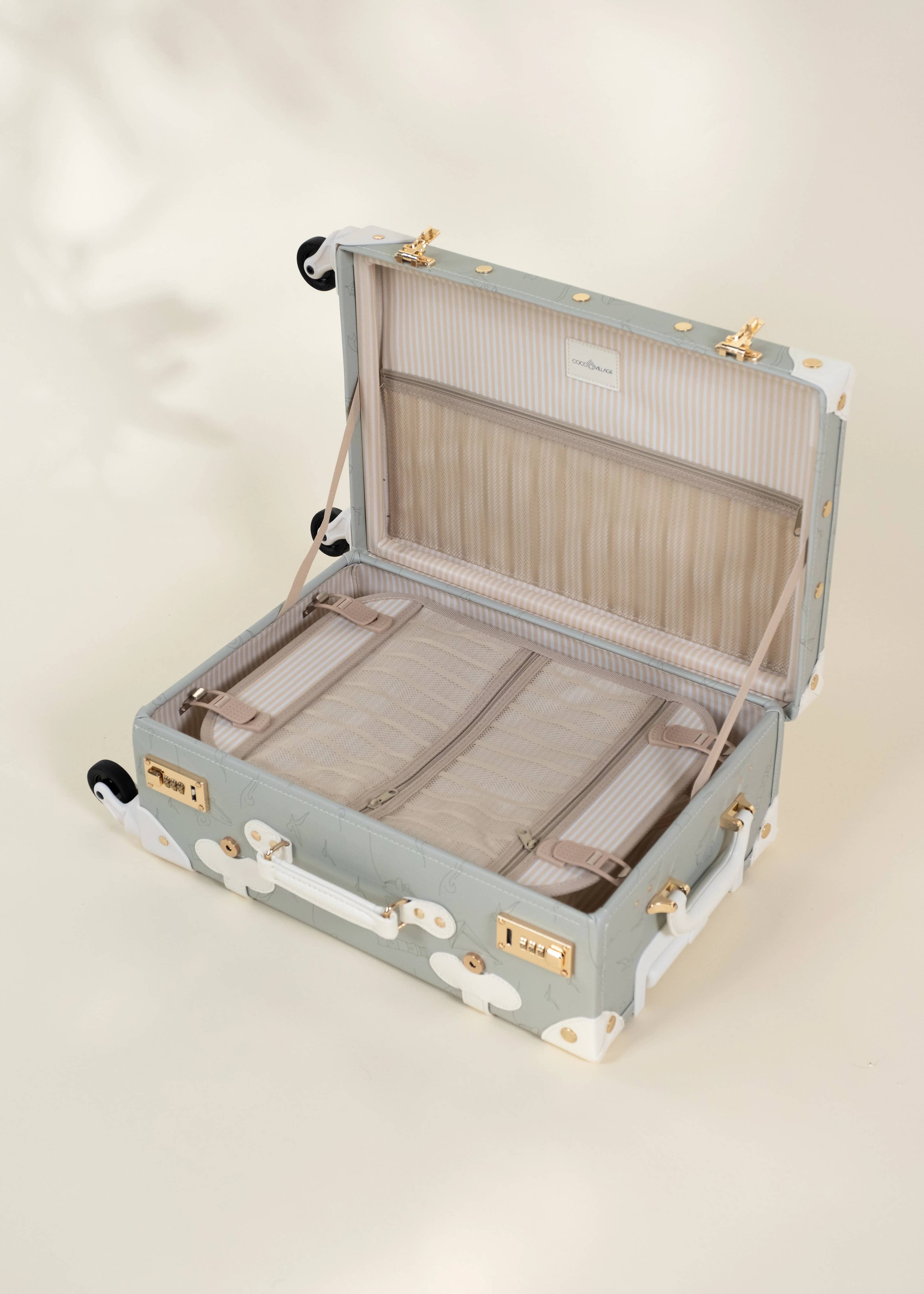 Vegan Leather Carry-On Suitcase - Ocean