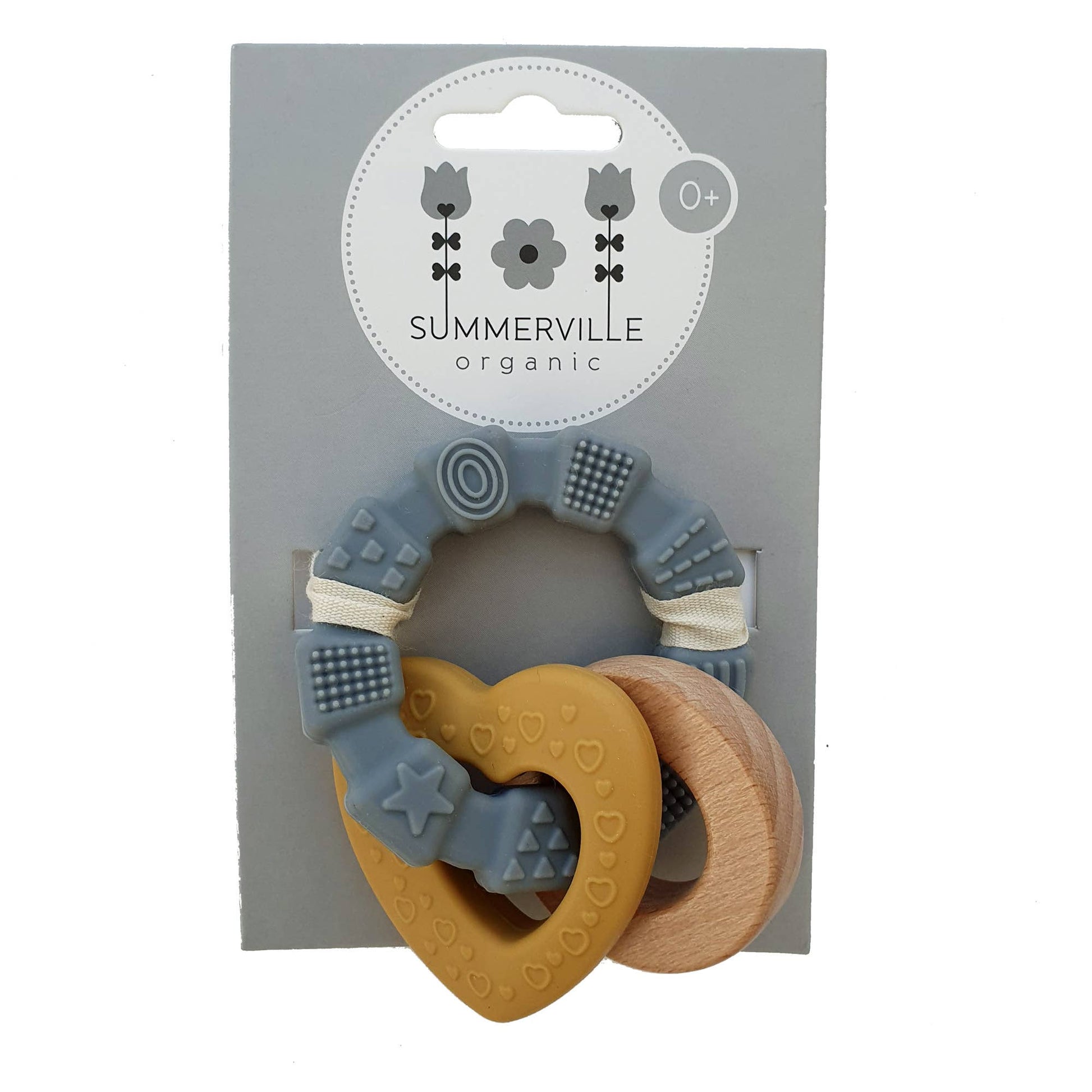 Baby Silicone Teether Toy Heart Ochre