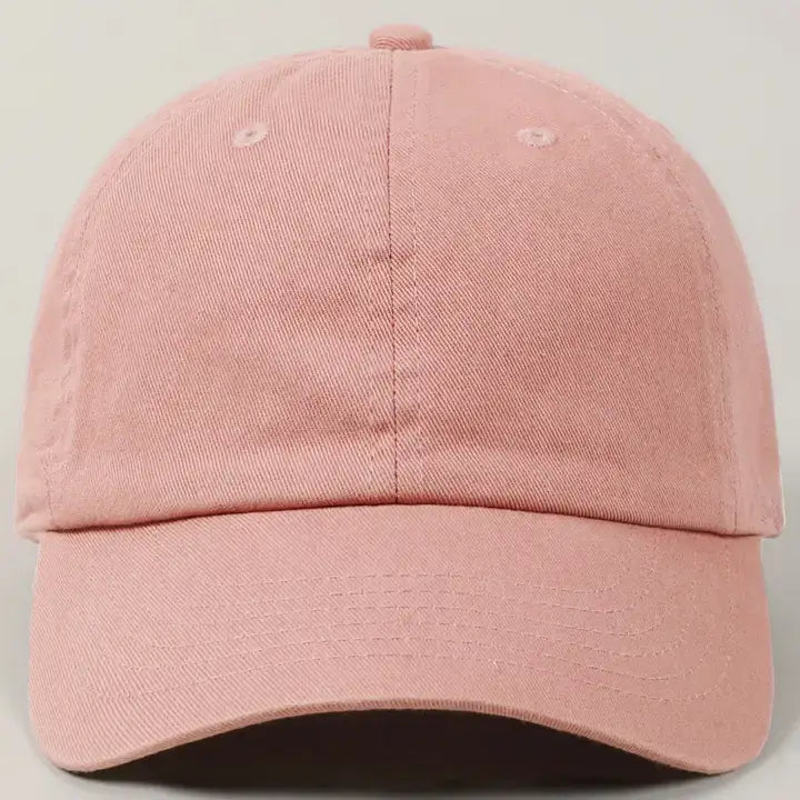 Kids Washed Low Profile Cotton Baseball Cap: SMOKE PINK / 2 to 4yrs