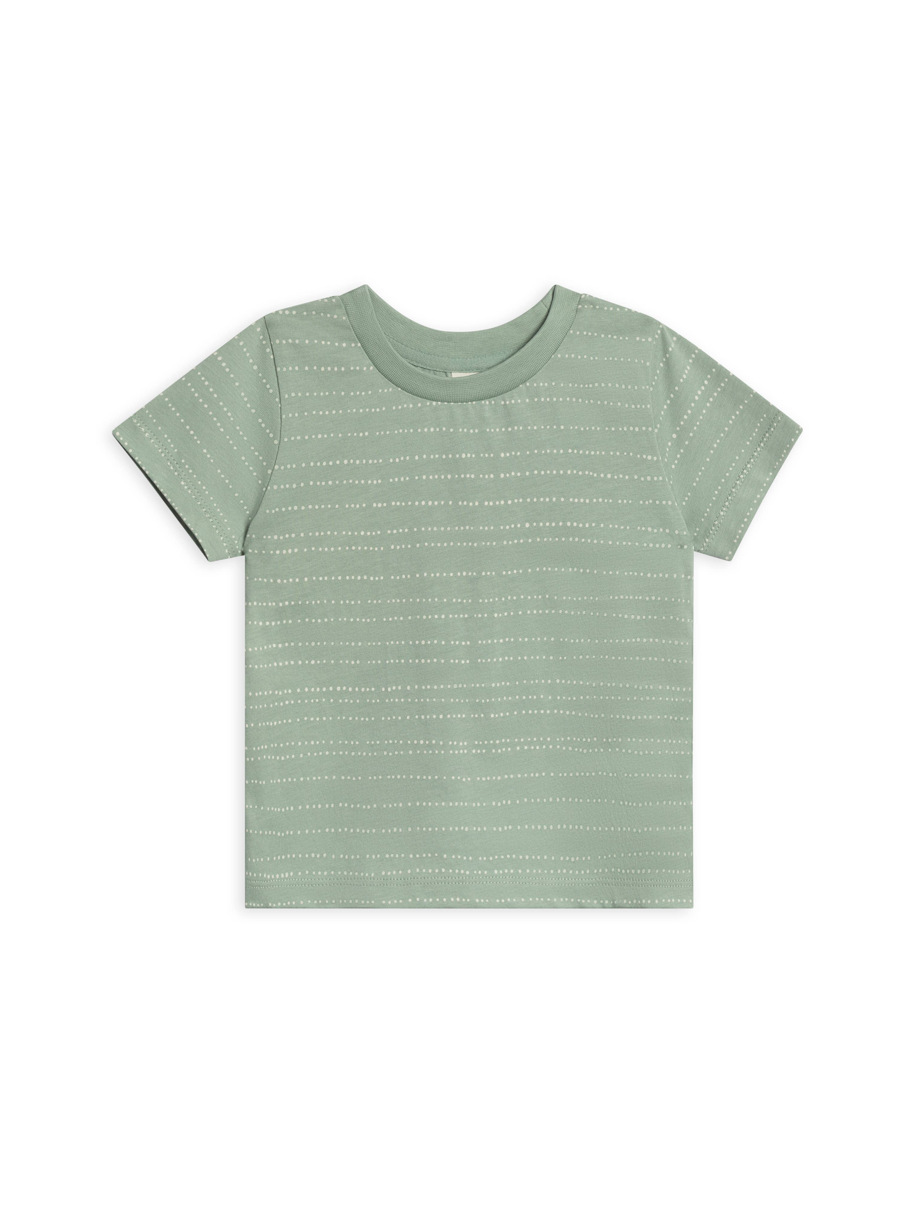 Organic Baby and Kids Classic Crew Neck Tee - Pebble / Jade