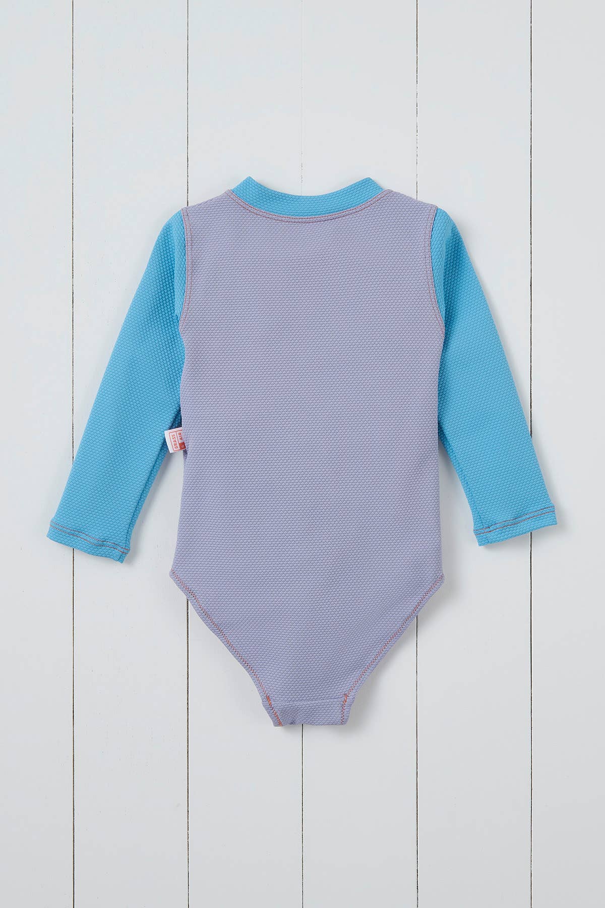 Lavender Ribbed Kids Long Sleeve Swimsuit: Lavender