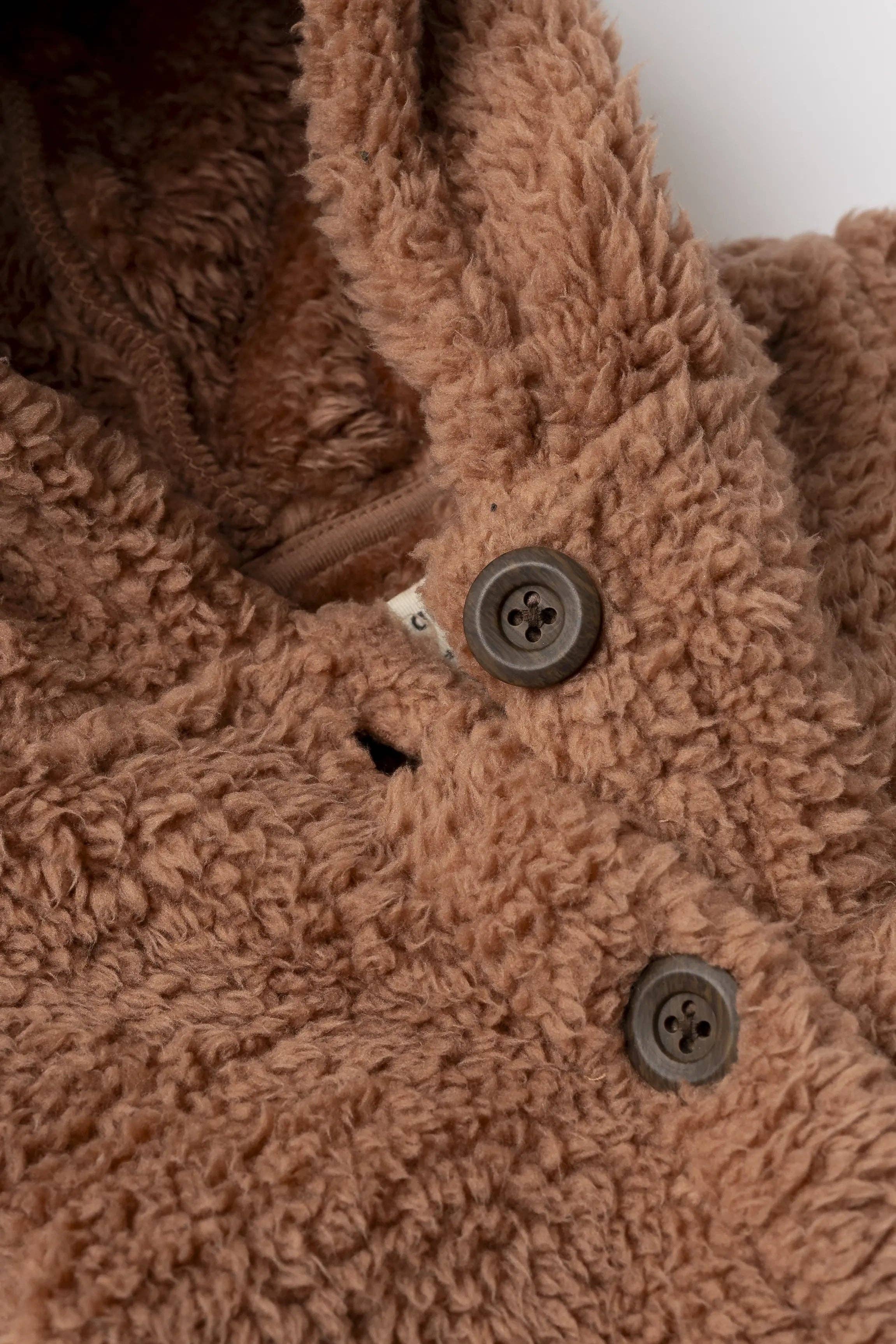 Baby Sherpa Teddy Cardigan Caramel Brown: Unisex