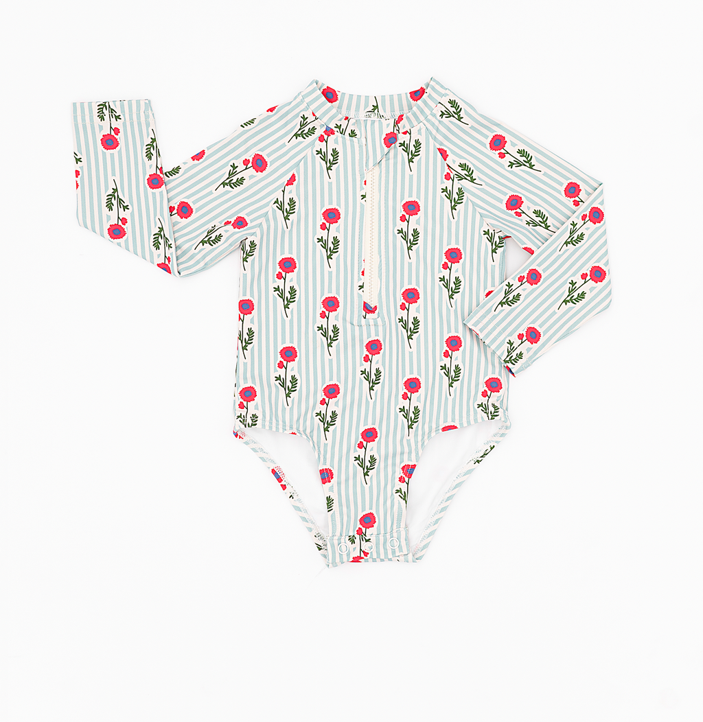 Rash Guard Swimsuit - Seaside Blooms 