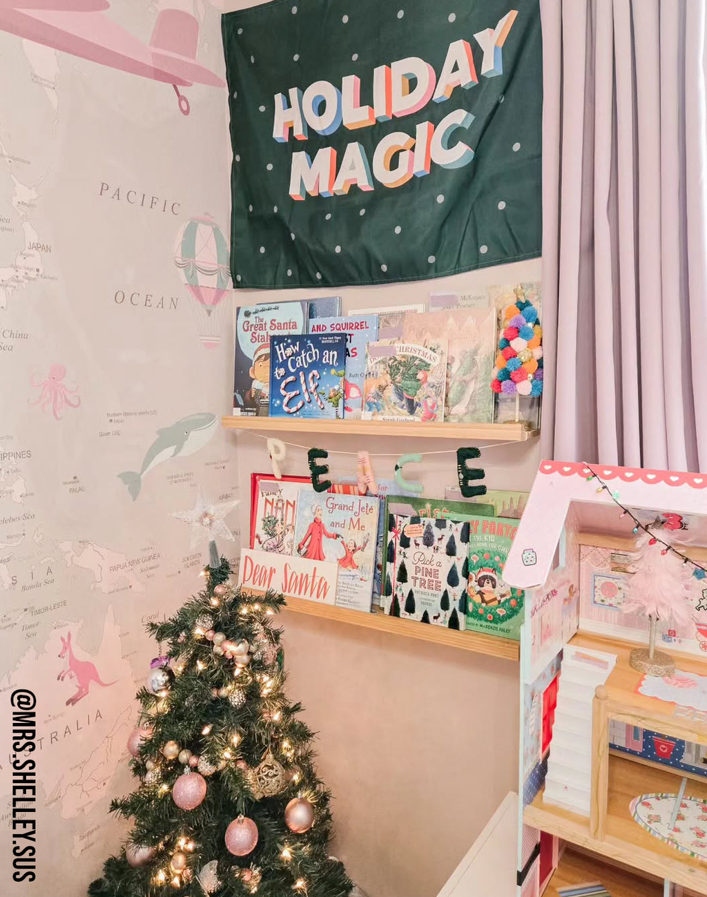 Holiday Magic Banner (Green) - Kids Christmas Party Decor: Original 36x26"