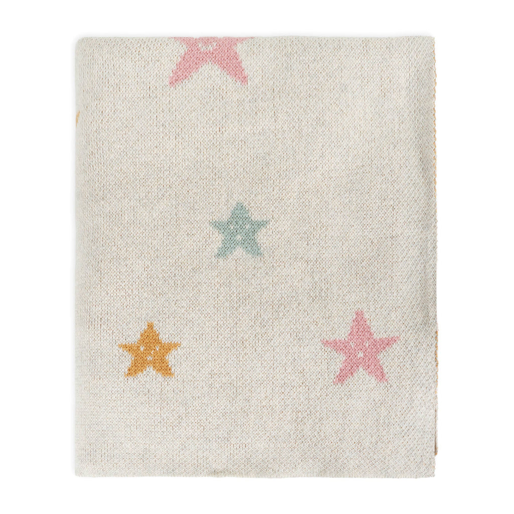 Stars - Organic Cotton Jacquard Sweater Knit Baby Blanket: One Size