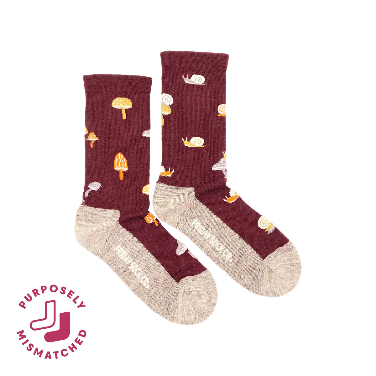 Women's Mushroom Merino Wool Socks - Comfy Hiking Socks