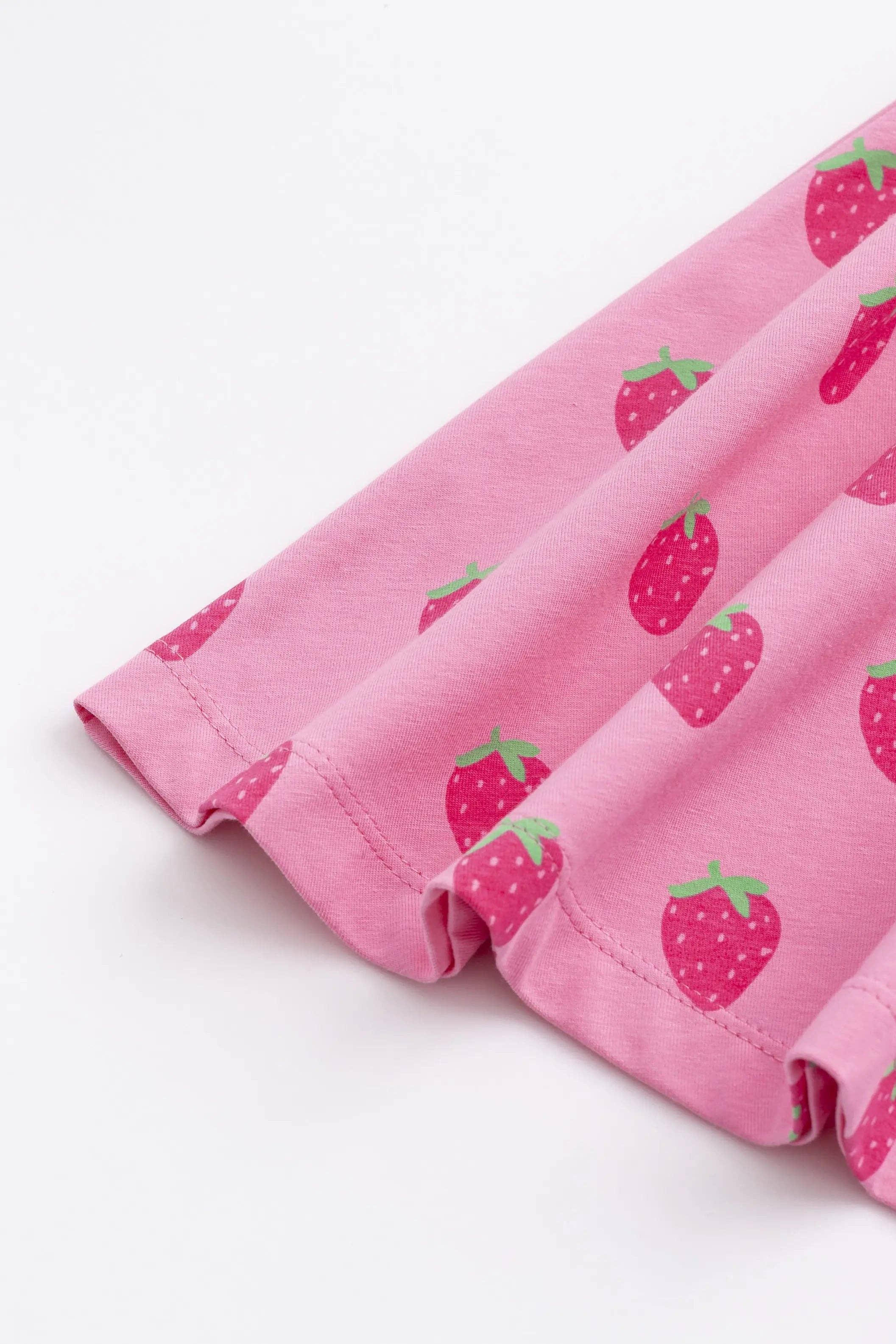 Kids Short Sleeve Let's Dance Dress Sweet Strawberries