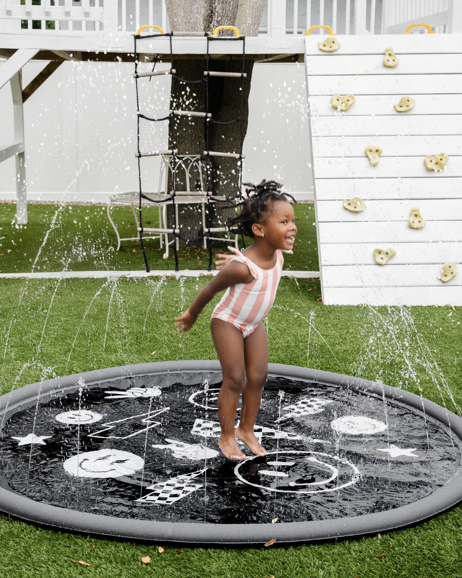 Sprinkler Splash Pad for Kids - Oversized Backyard Sprinkler: Girly Pop